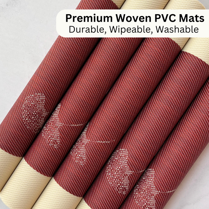 Livmodern Premium Vinyl Table Placemats - Set of 4 mats- Garnet Bloom