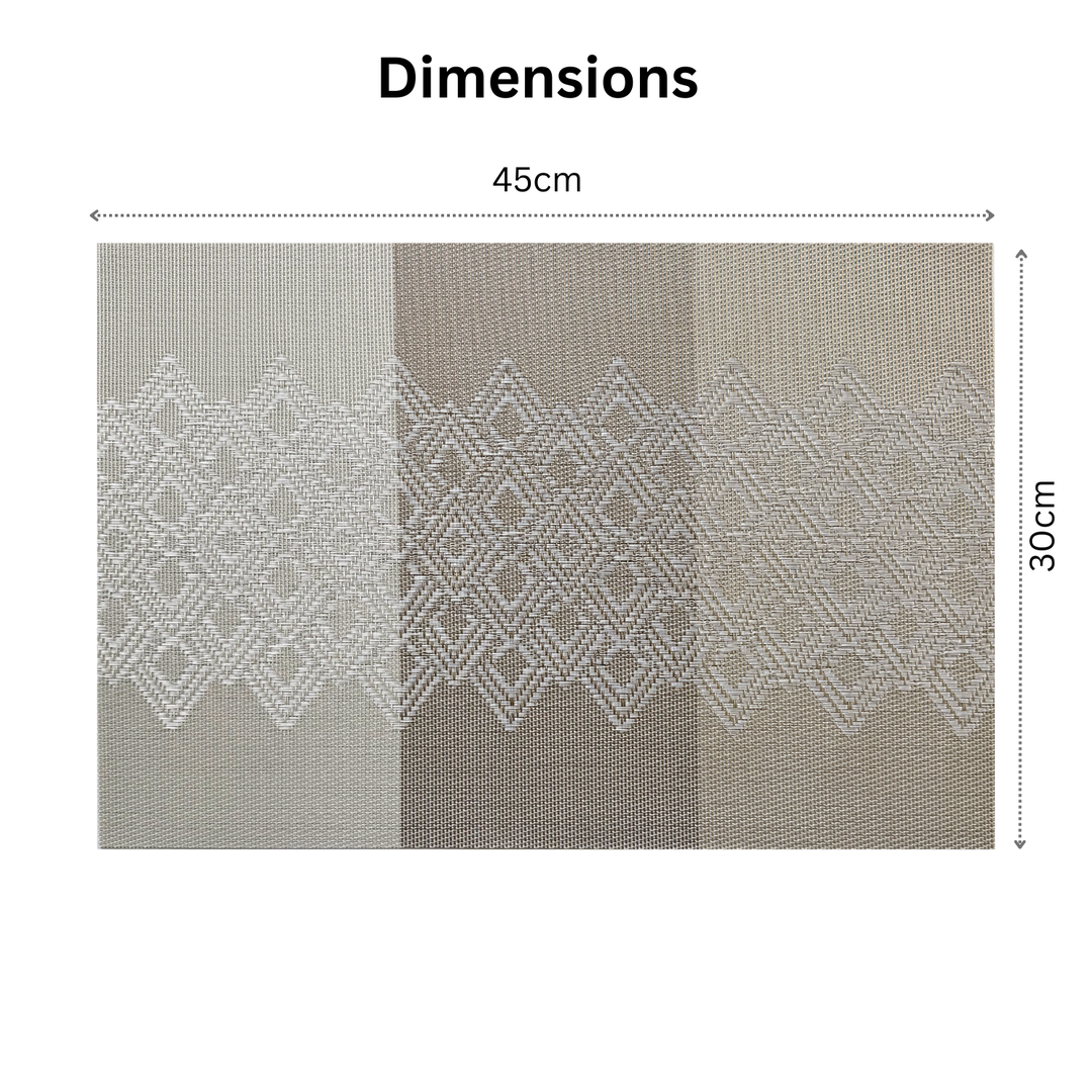 Livmodern Premium Vinyl Table Placemats - Set of 6 mats - Earthy Lattice