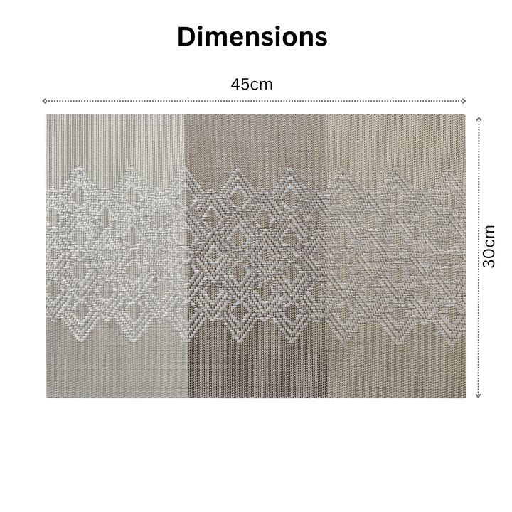 Livmodern Premium Vinyl Table Placemats - Set of 6 mats - Earthy Lattice