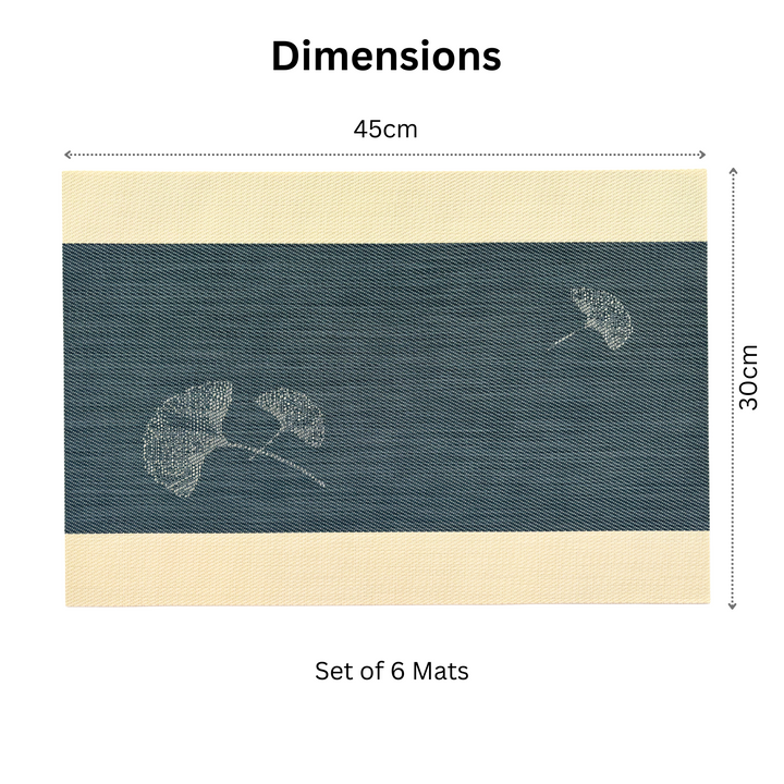 Livmodern Premium Vinyl Table Placemats - Set of 6 mats - Midnight Bloom