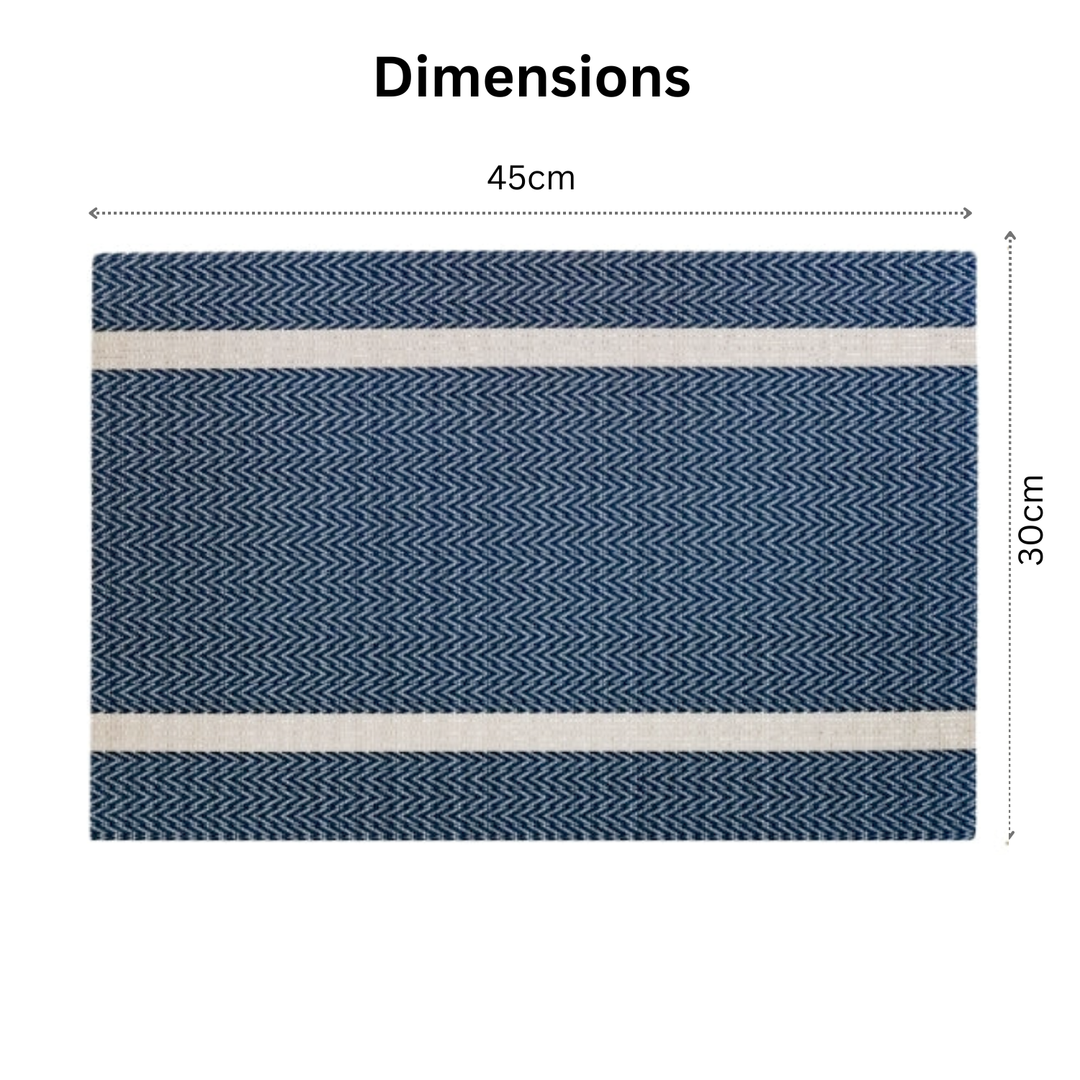 Livmodern Premium Vinyl Table Placemats - Set of 4 mats - Midnight Chevron