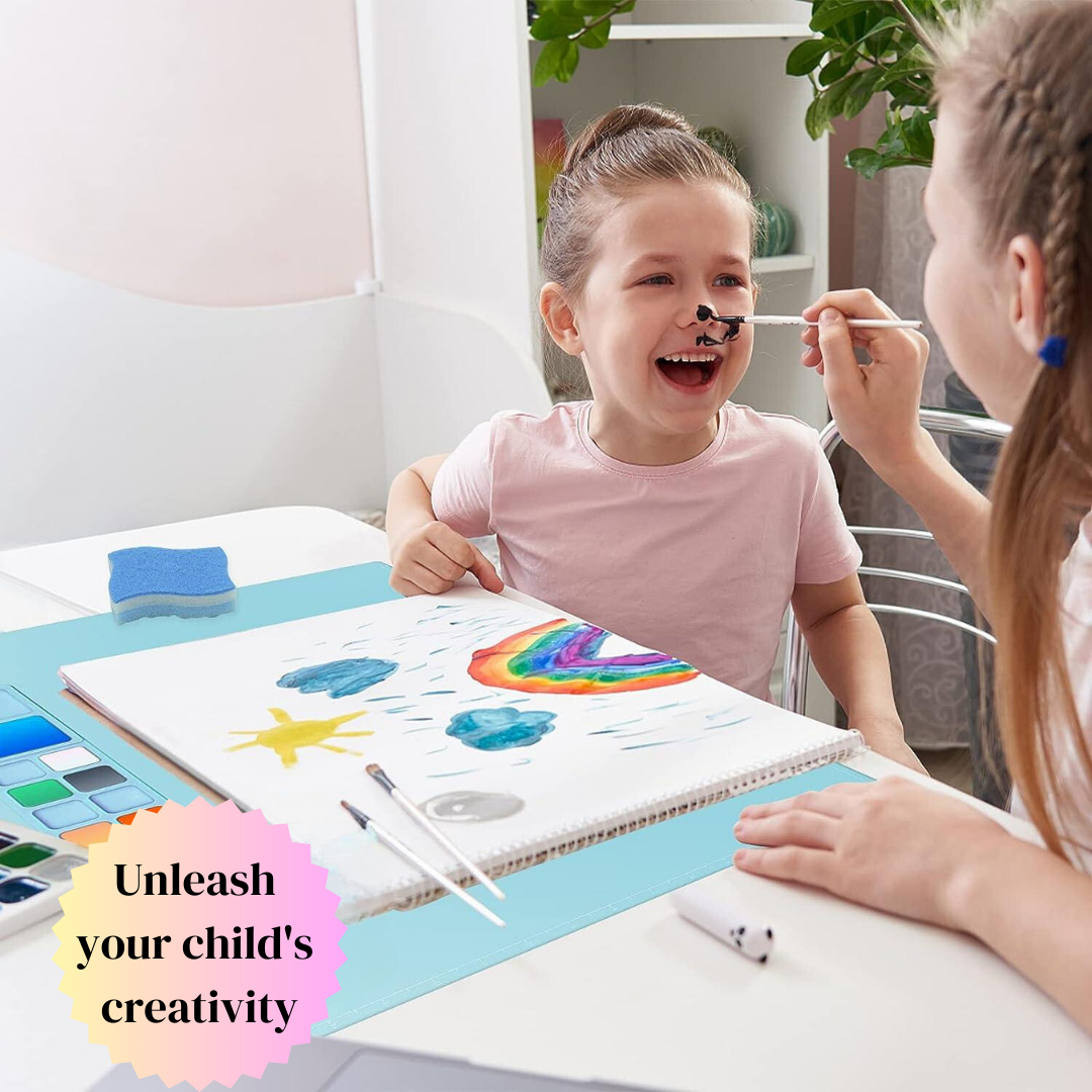 Livmodern Premium Silicone Multipurpose Art and Craft Mat for Painting, Clay, Jewelry Making, Resin Art with in-Built pallete