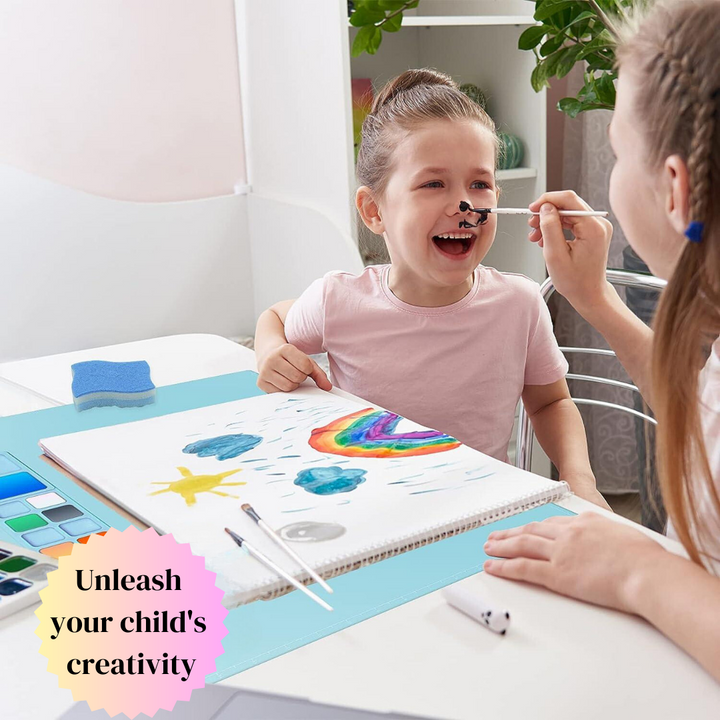 Livmodern Premium Silicone Multipurpose Art and Craft Mat for Painting, Clay, Jewelry Making, Resin Art with in-Built pallete