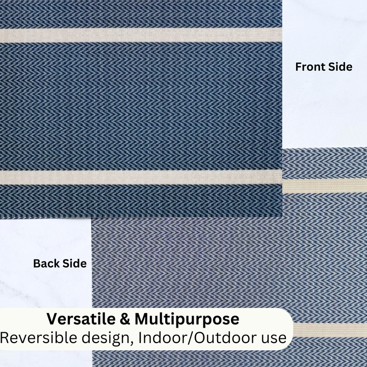 Livmodern Premium Vinyl Table Placemats - Set of 4 mats - Midnight Chevron