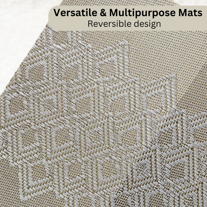 Livmodern Premium Vinyl Table Placemats - Set of 6 mats - Earthy Lattice