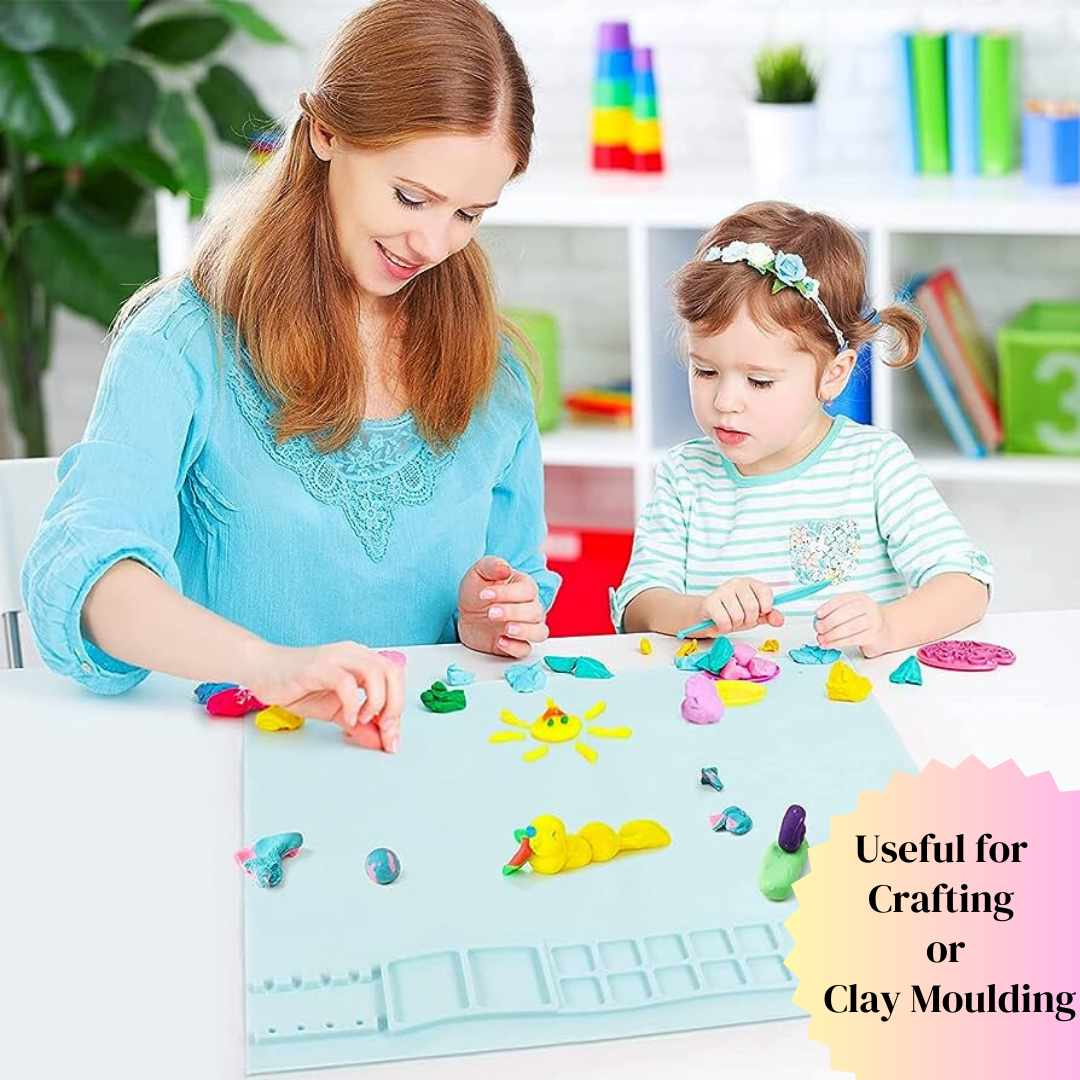 Livmodern Premium Silicone Multipurpose Art and Craft Mat for Painting, Clay, Jewelry Making, Resin Art with in-Built pallete
