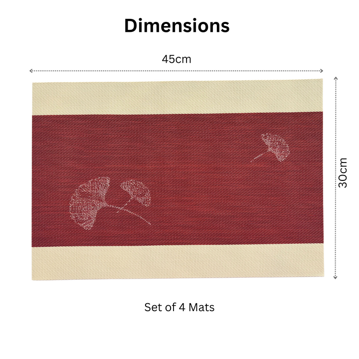 Livmodern Premium Vinyl Table Placemats - Set of 4 mats- Garnet Bloom