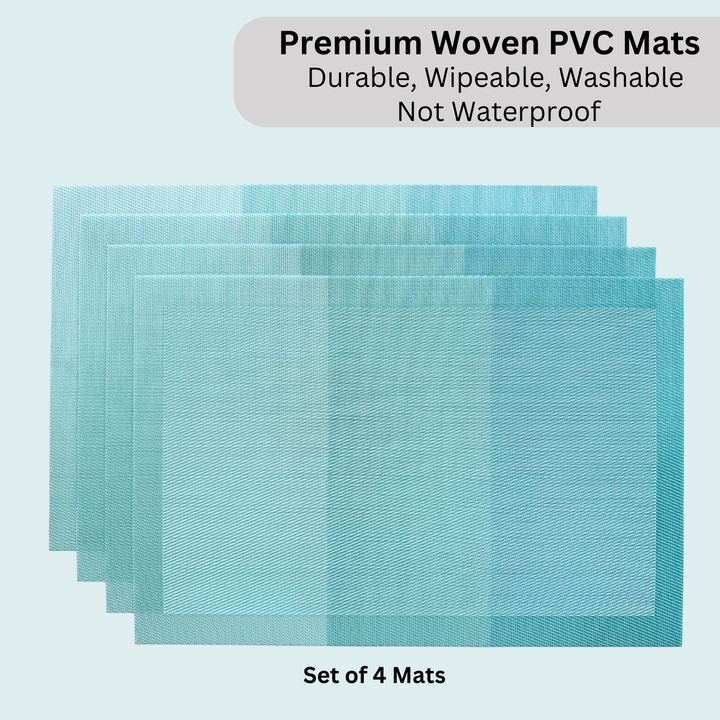 Livmodern Premium Vinyl Table Placemats - Set of 4 mats - Ocean Waves