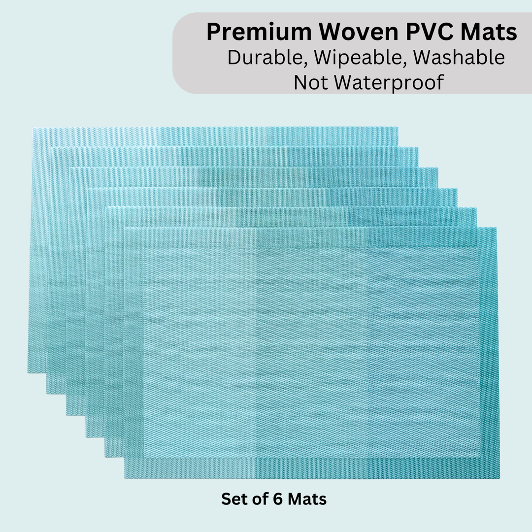 Livmodern Premium Vinyl Table Placemats - Set of 6 mats - Ocean Waves