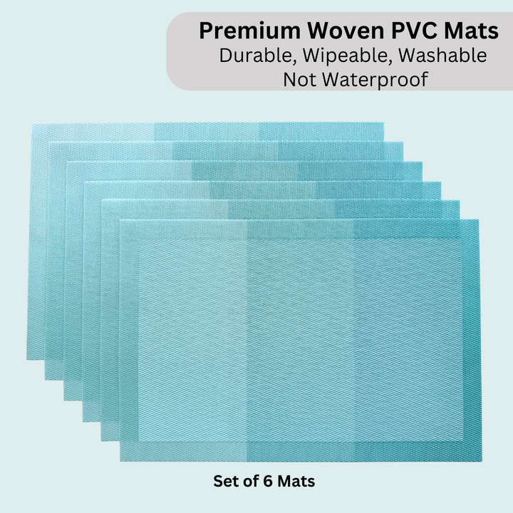 Livmodern Premium Vinyl Table Placemats - Set of 6 mats - Ocean Waves