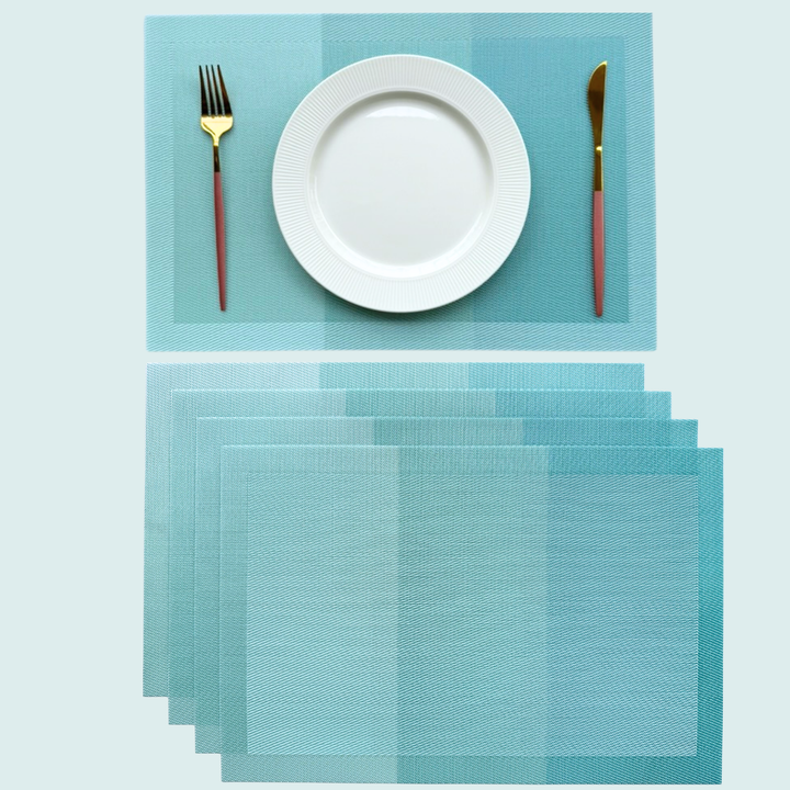 Livmodern Premium Vinyl Table Placemats - Set of 4 mats - Ocean Waves