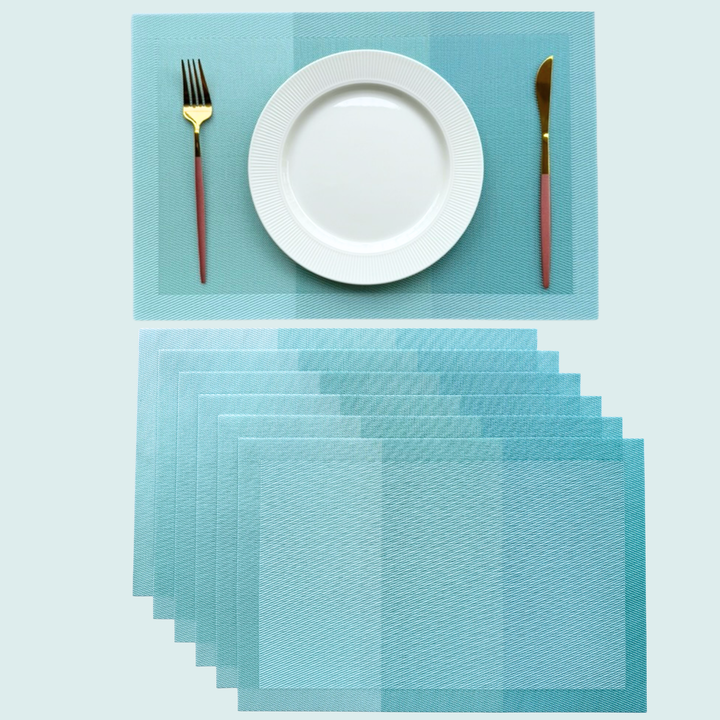 Livmodern Premium Vinyl Table Placemats - Set of 6 mats - Ocean Waves