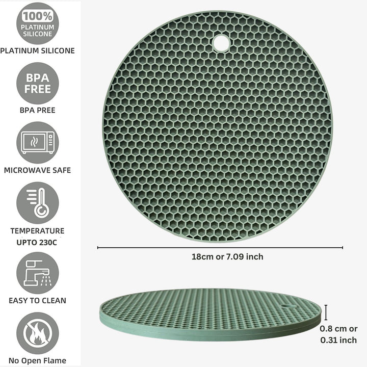 Livmodern Silicone Heat Resistant Trivets Set of 3 - Green